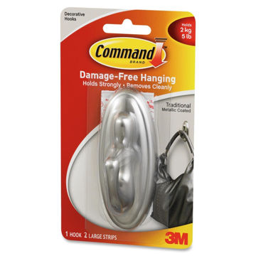 Command Decorative Hooks, Large, Brushed Nickel, 5lb Capacity, 1 Pack Command Decorative Hooks, Large, Brushed Nickel, 5lb Capacity, 1 Pack