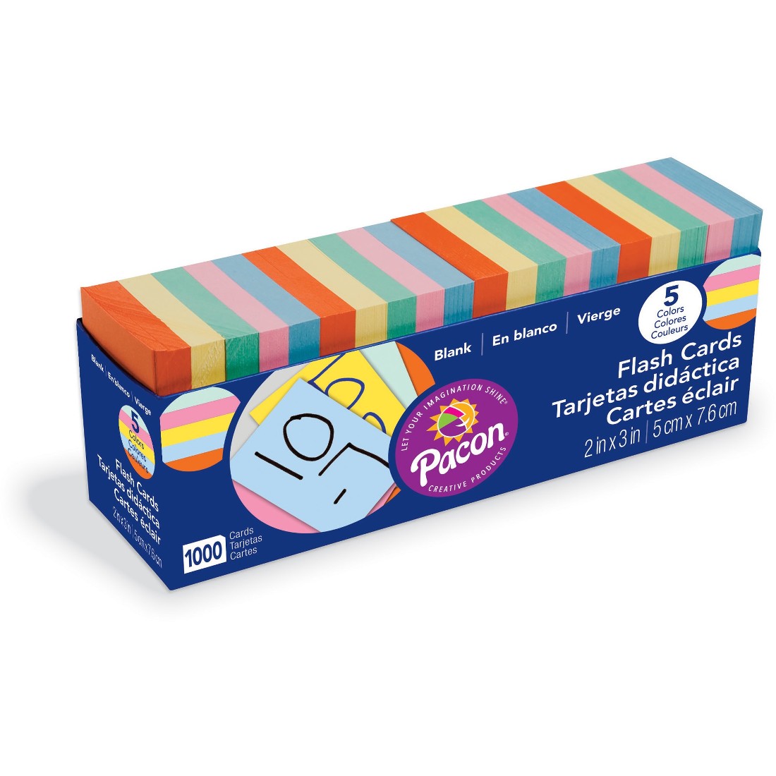 Pacon Assorted Colors Blank Flash Cards - 74170