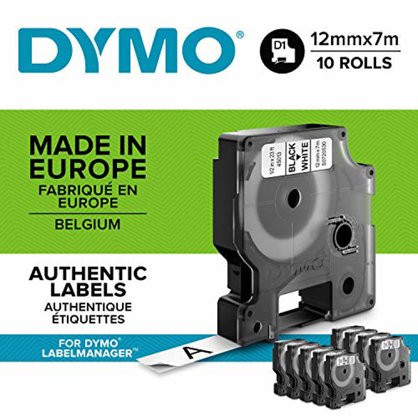 Dymo D1 Labels for Label Manager Printers Special Pack 2 Black Print on White 12 mm x 7 m 1 Rolls